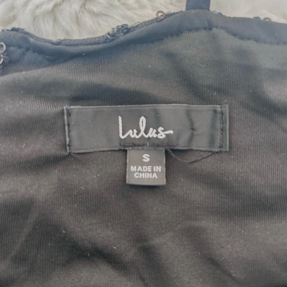 Lulu's Black Beaded Sequin Chevron Midi Dress - Picture 9 of 11